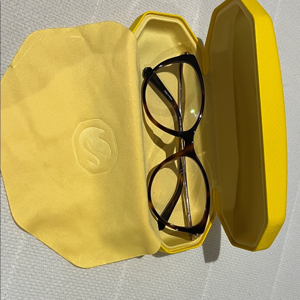Atelier Swarovski Brown Glasses with Yellow Case